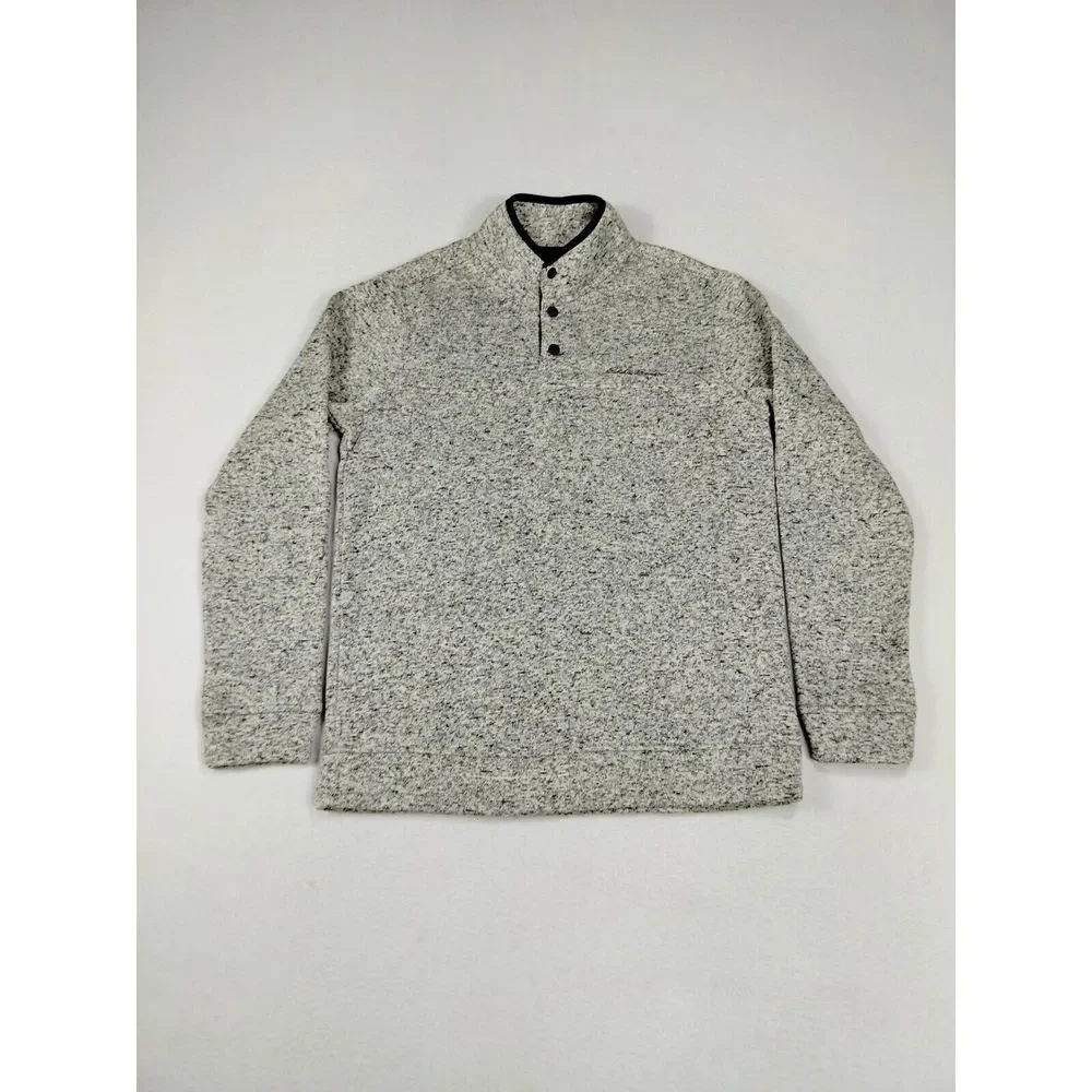 Eddie Bauer Radiator Fleece Mens Medium Gray Gorpcore Outdoors Snap Front Hiking - Picture 1 of 14